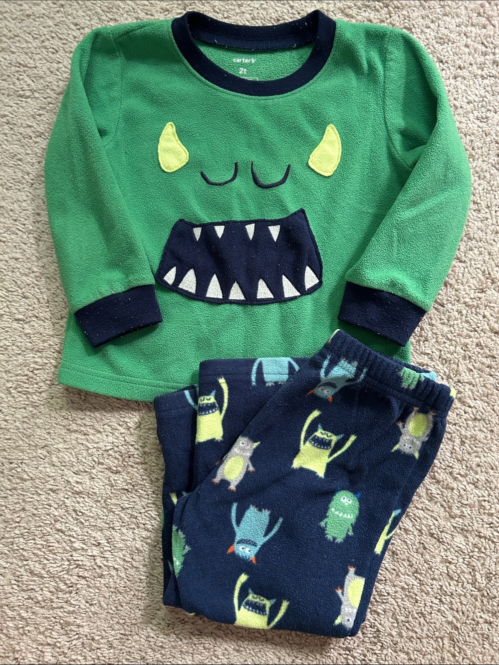 Carter’s Monster Fleece pajama set long sleeve and pants